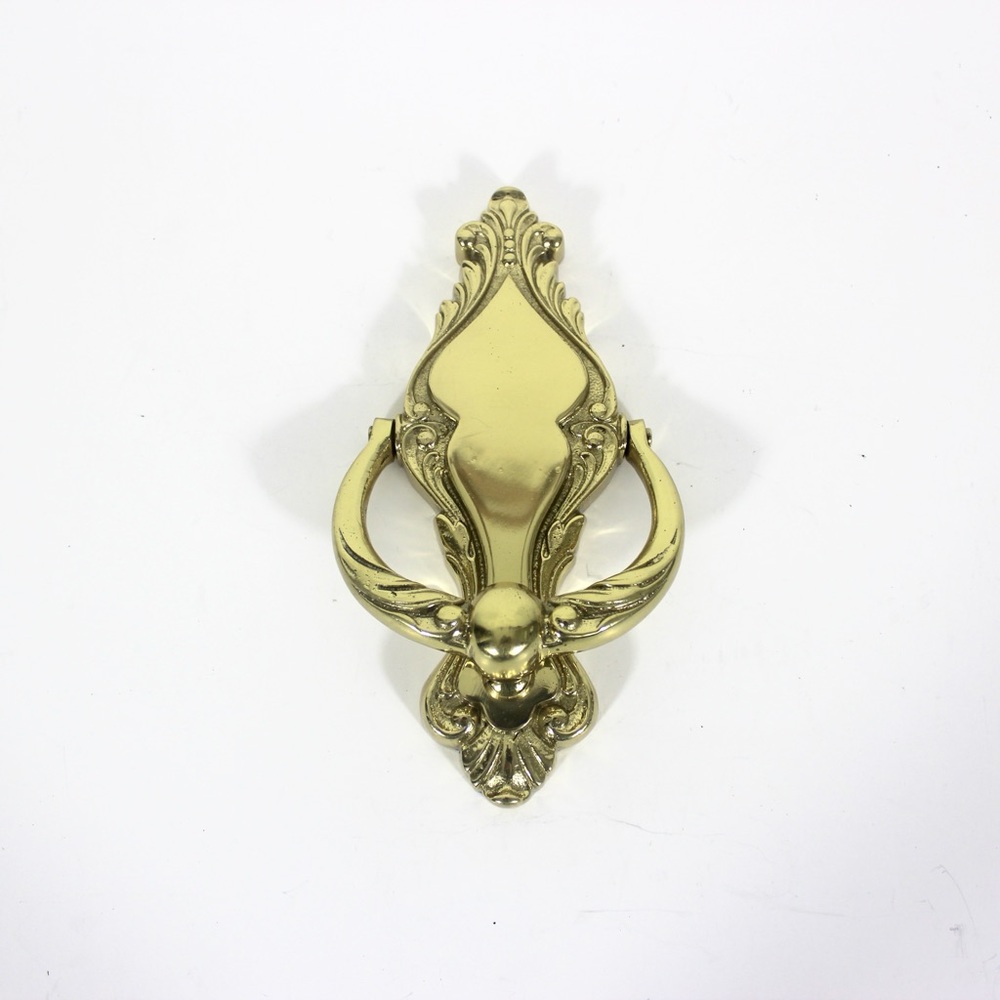 Vintage Art Nouveau Style Solid Brass Door Knocker, Ornate, Old Brass